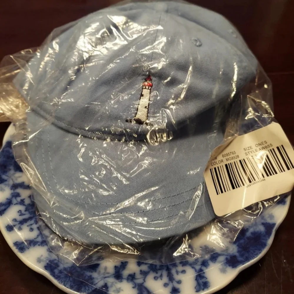 J.Crew Lighthouse Baseball Cap Hat Washed Organic Cotton Blue AW655 Adult BNWT